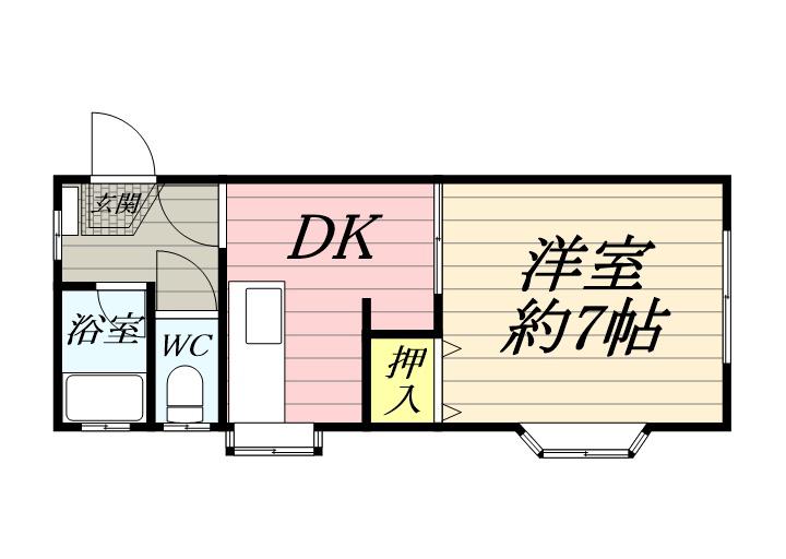 ハイツエーデルワイス(1DK/1階)の間取り写真