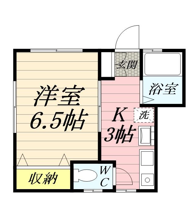 サクラハウスⅠ(1K/2階)の間取り写真