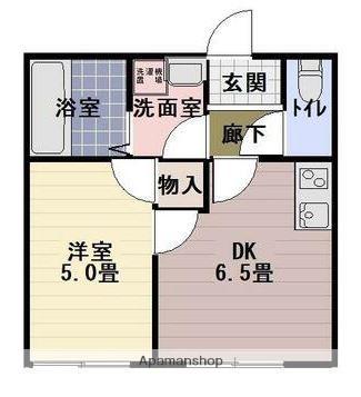 デュエット厚木(1DK/1階)の間取り写真