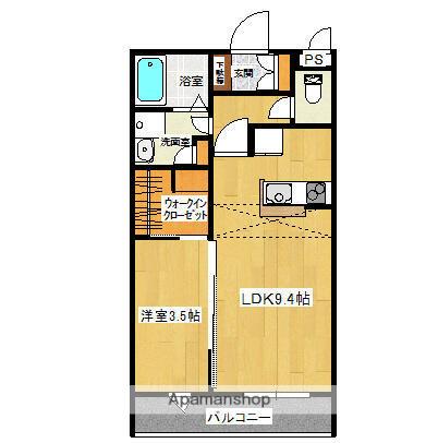 ディアコート産興(1LDK/1階)の間取り写真