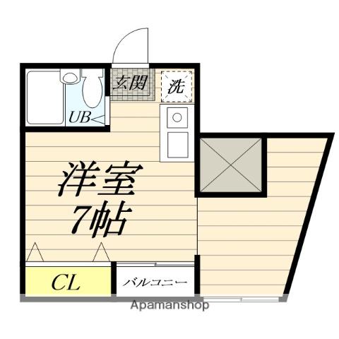 シルバーウェーブコート1(ワンルーム/1階)の間取り写真