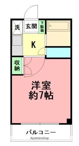 BIBI湘南(1K/3階)の間取り写真