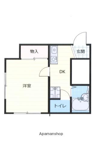 カーサ茅ヶ崎(1K/2階)の間取り写真