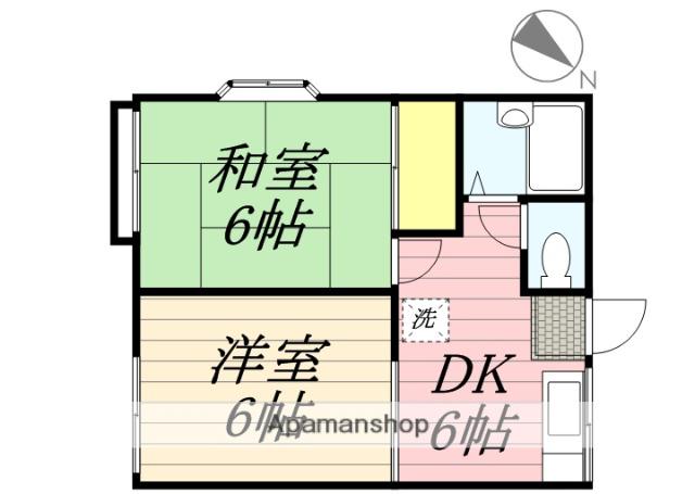 グランデュール西海岸(2DK/1階)の間取り写真