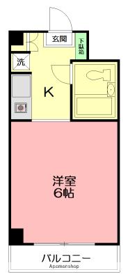 ベルメゾン(ワンルーム/6階)の間取り写真
