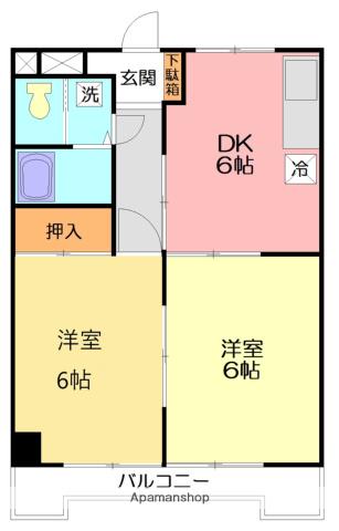 KM桜台(2DK/2階)の間取り写真