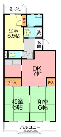 第2メゾン星崎(3DK/4階)の間取り写真