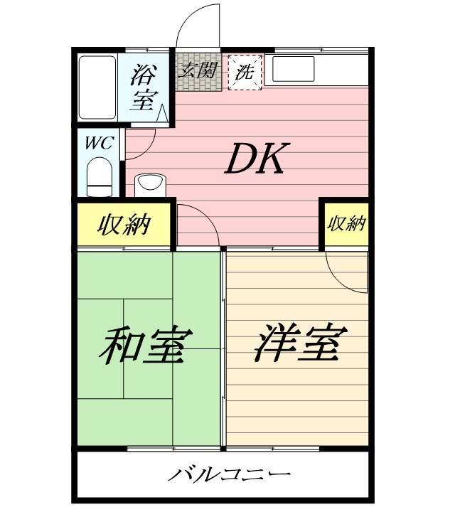 メゾンド藤(2DK/1階)の間取り写真