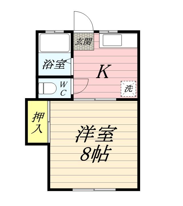 石井ハイツ(1K/1階)の間取り写真