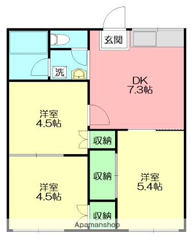 コーポ水之頭(3DK/1階)の間取り写真