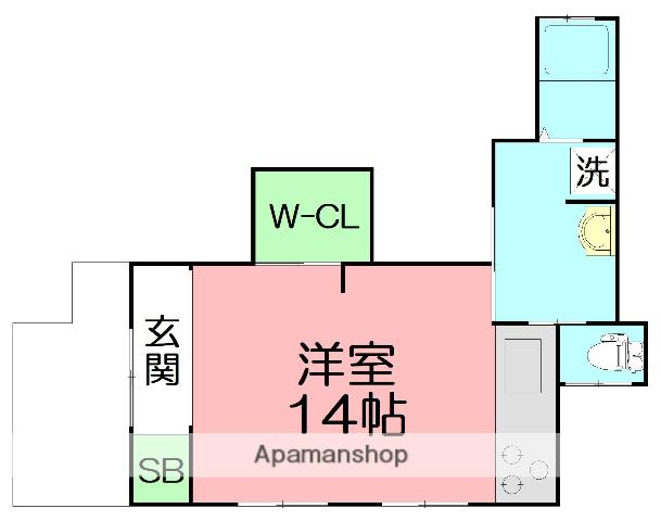 香風荘(ワンルーム/1階)の間取り写真