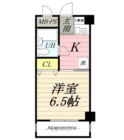 アベニール伊勢原(1K/4階)の間取り写真