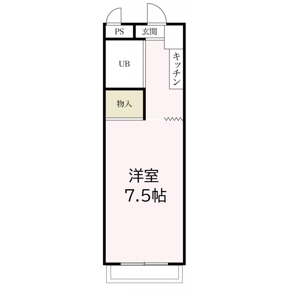 メゾンド本厚木(ワンルーム/2階)の間取り写真
