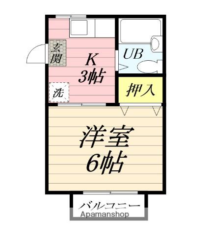 パナハイツ野田(1K/2階)の間取り写真