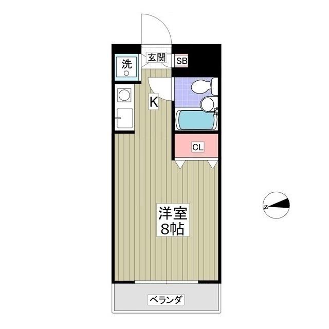 湘南平塚コート(ワンルーム/3階)の間取り写真