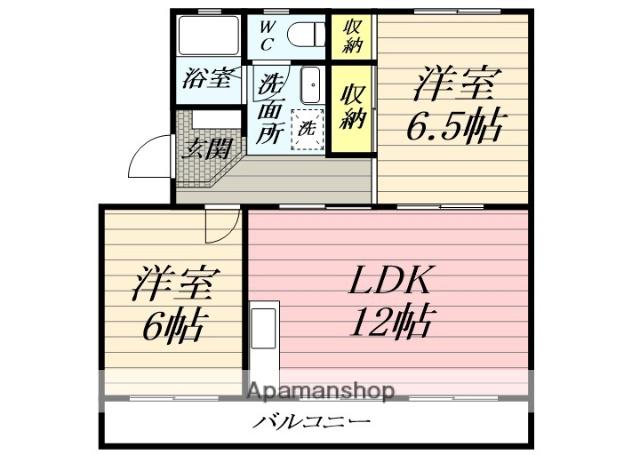 オピュレンス小田原(2LDK/4階)の間取り写真