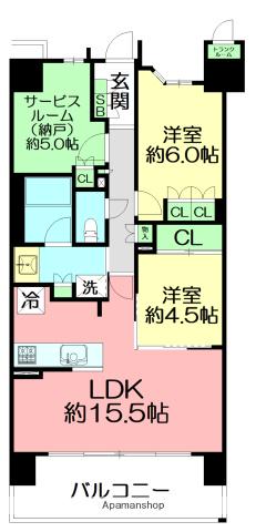 プレミスト湘南辻堂フォレストフェイス(2SLDK/11階)の間取り写真