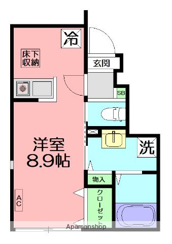 PLAISIR(ワンルーム/1階)の間取り写真