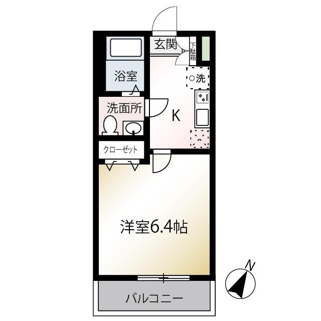 MQUARTO湘南海岸公園Ⅱ(1K/1階)の間取り写真