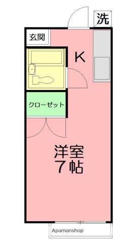 コートビレッジ萩原(ワンルーム/2階)の間取り写真