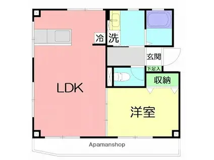MITSUKEDAI PLACE(1LDK/3階)の間取り写真