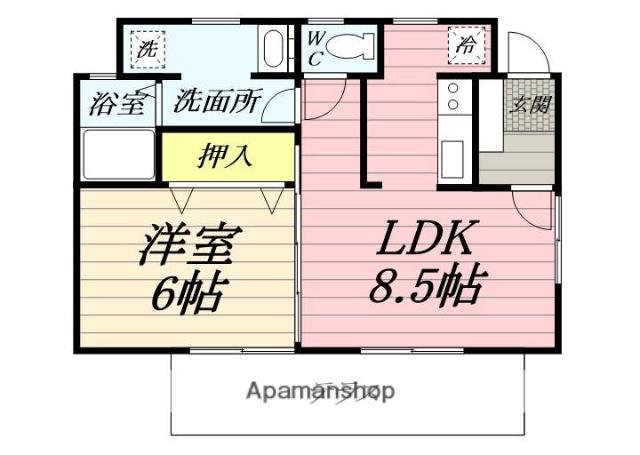 東海道本線 茅ケ崎駅 徒歩38分 1階建 築60年(1LDK)の間取り写真