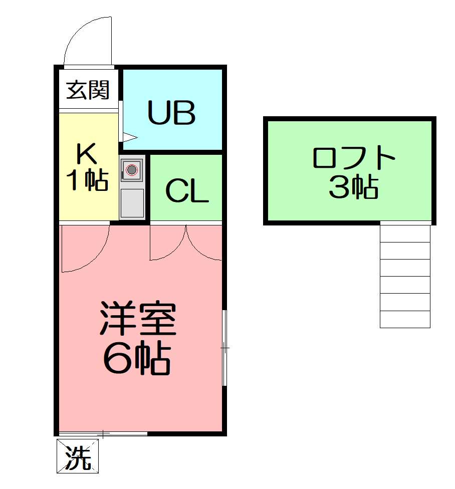 メゾン東海大学前駅第5(1K/1階)の間取り写真