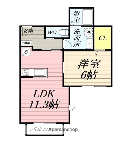 コレクトリビング遠藤(1LDK/2階)の間取り写真