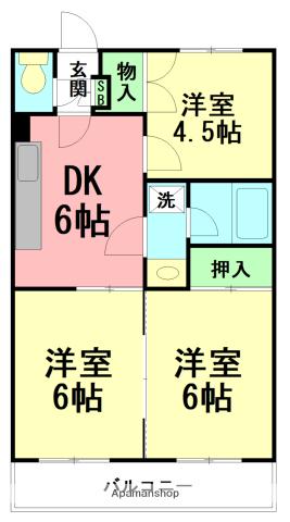 CASA NOA-2(3DK/3階)の間取り写真
