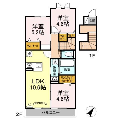 マタリキ(3LDK/2階)の間取り写真