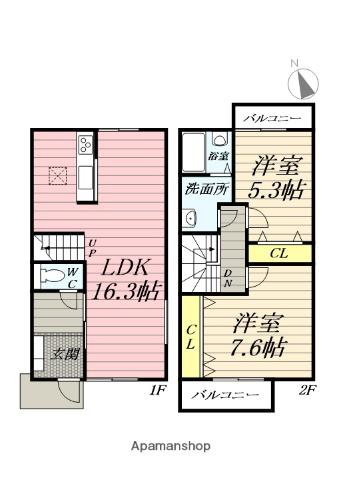 フォラップ片瀬山(2LDK)の間取り写真