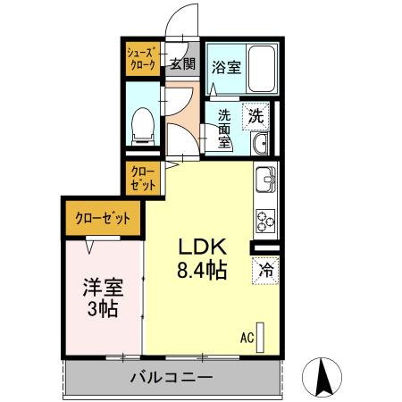 アイビーテラス(1LDK/3階)の間取り写真