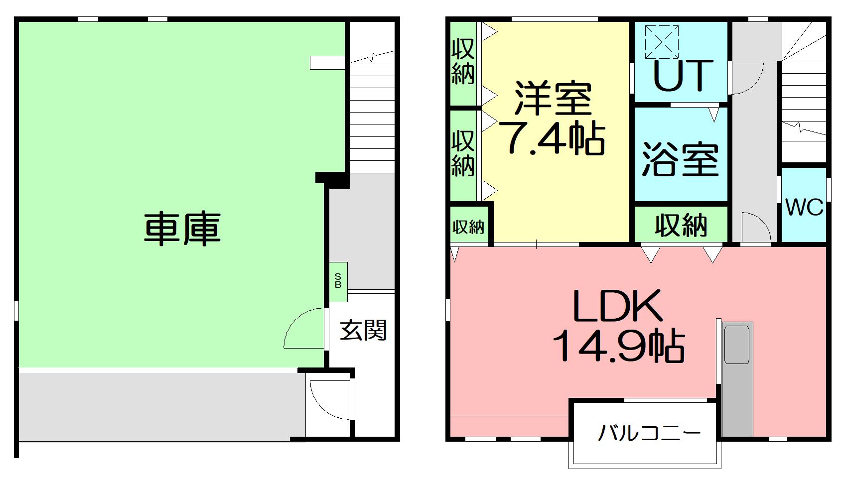 パンプキン湘南(1LDK/1階)の間取り写真