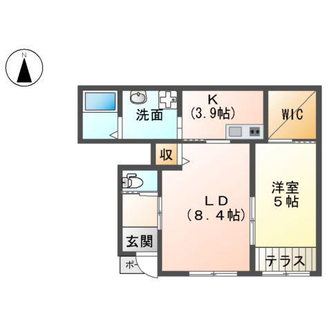 フロレアート大磯(1LDK/1階)の間取り写真