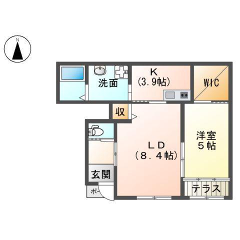 フロレアート大磯(1LDK/1階)の間取り写真