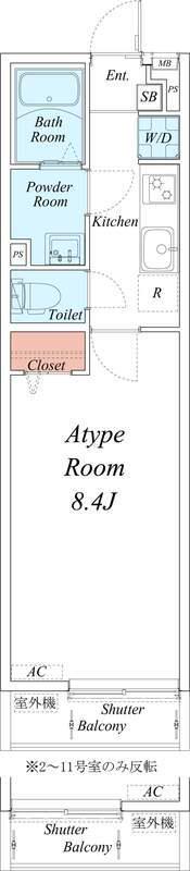 リブリ・藤沢Ⅱ(1K/1階)の間取り写真