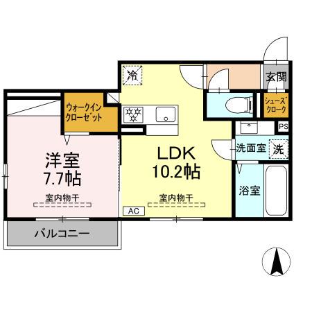 SAME SKY(1LDK/2階)の間取り写真