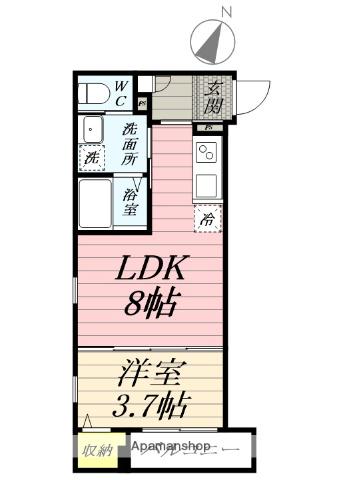 カーサ西鶴間(1LDK/1階)の間取り写真