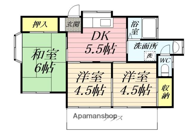小田急電鉄江ノ島線 藤沢本町駅 徒歩11分 1階建 築57年(3DK)の間取り写真