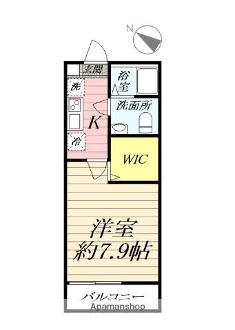 アザーレ・ディオン六会日大前(1K/1階)の間取り写真