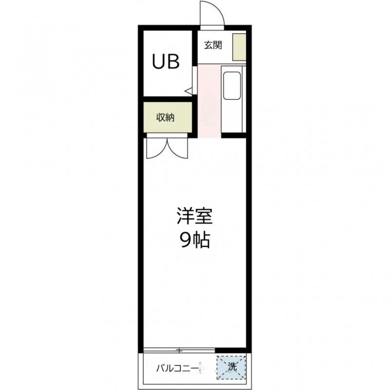 グリーンライフ奥津(ワンルーム/2階)の間取り写真