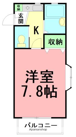 ピュアコートSANADA(1K/1階)の間取り写真