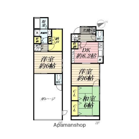 小田急電鉄江ノ島線 桜ケ丘駅 徒歩8分 2階建 築47年(3DK)の間取り写真
