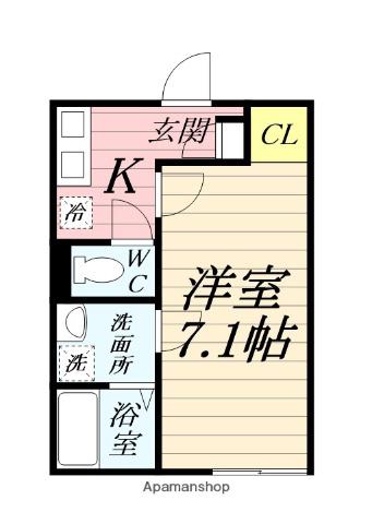FORESIGHT INN南矢名(1K/2階)の間取り写真