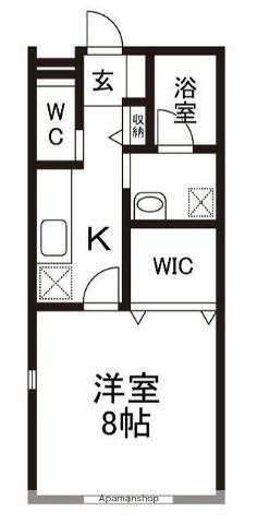 BONDIS(1K/1階)の間取り写真