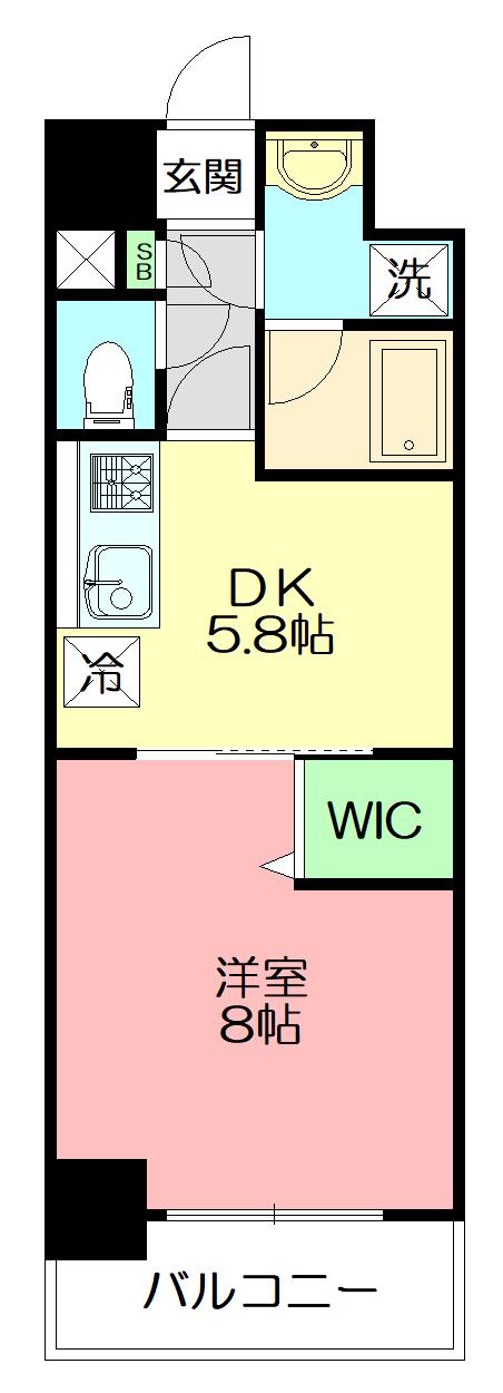 AMOUR HONATSUGI(1DK/2階)の間取り写真