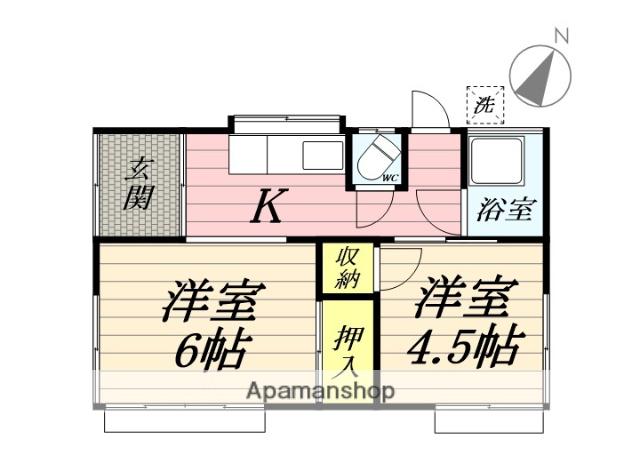 伊豆箱根大雄山線 穴部駅 徒歩27分 1階建 築56年(2K)の間取り写真