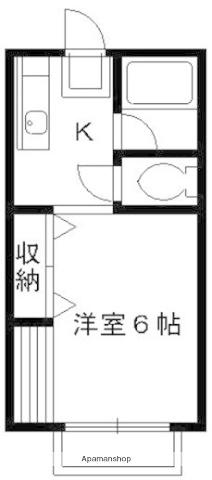 コーポあすなろ(1K/2階)の間取り写真