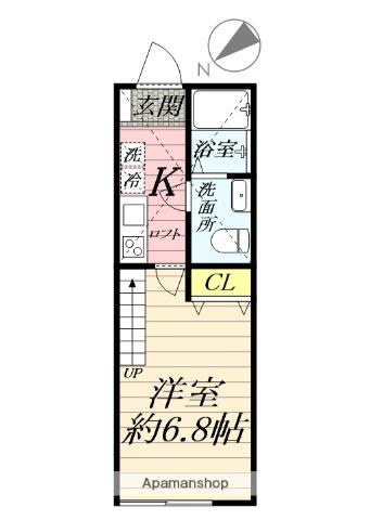 アザーレ・ソラ東海大学前A(1K/1階)の間取り写真