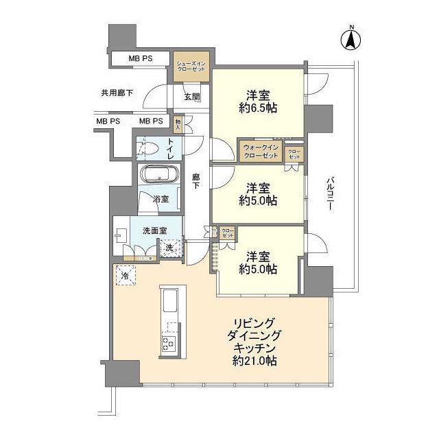 THE TOWER 湘南辻堂(3LDK/15階)の間取り写真